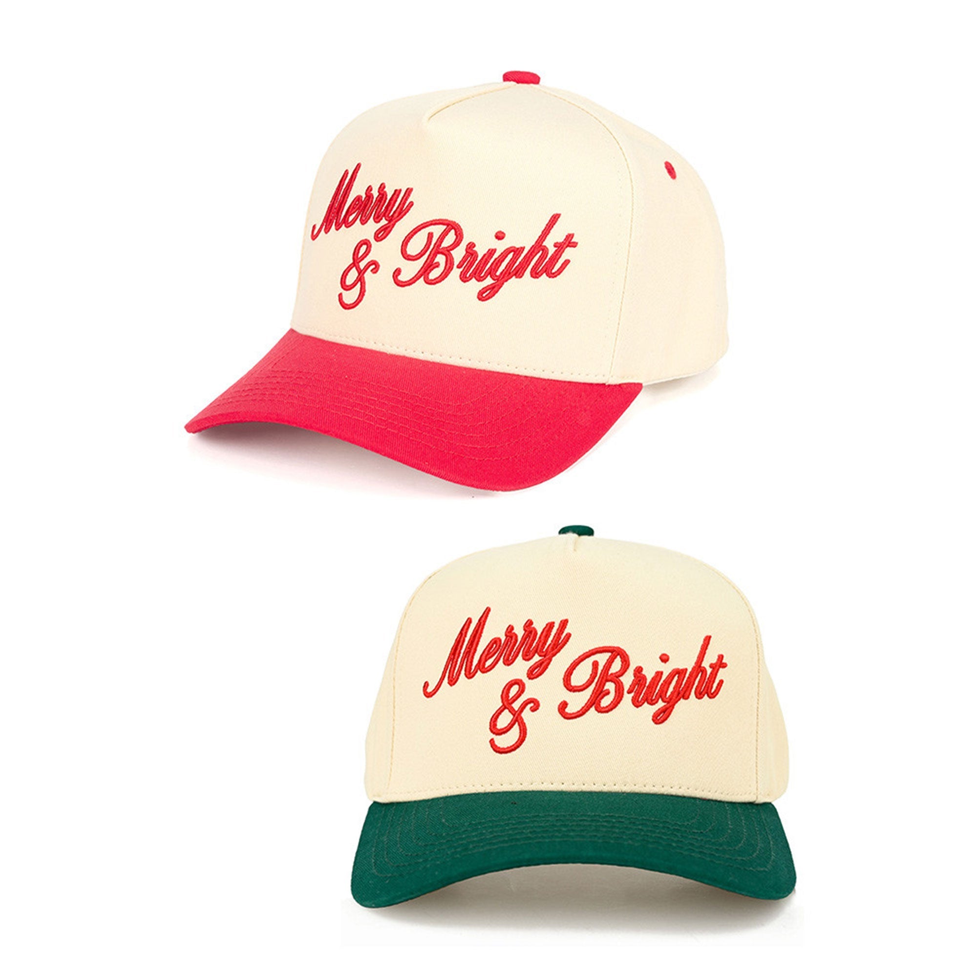 C.C Merry & Bright Letter Two Tone Trucker Cap