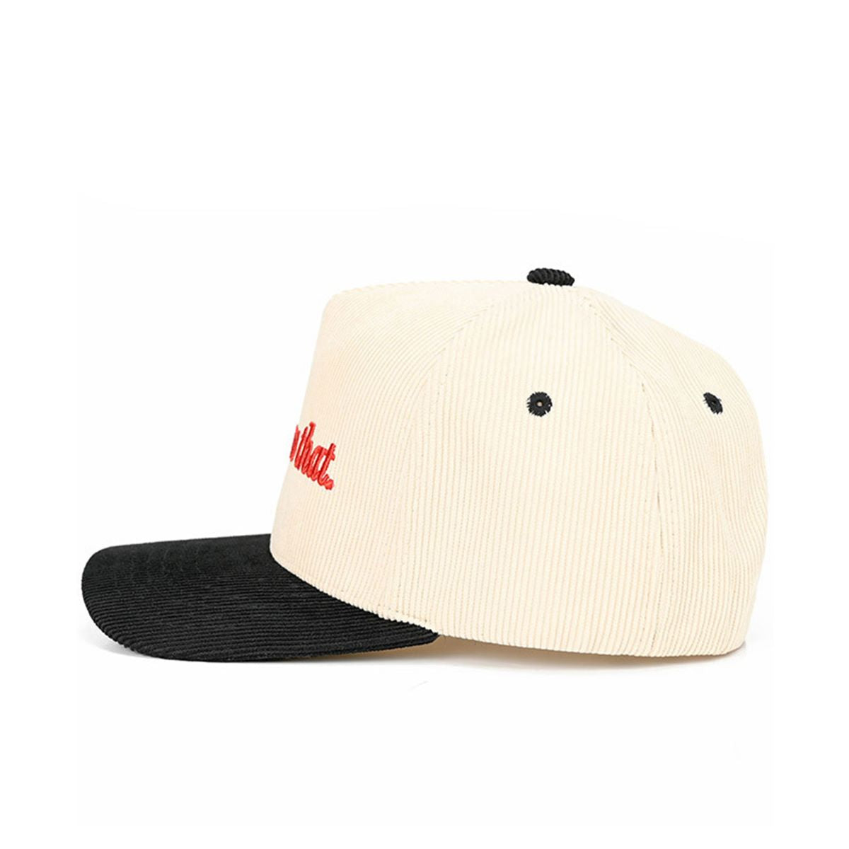 C.C SANTA SAW THAT Letter Corduroy Trucker Cap