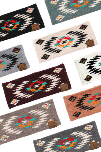 C.C Soft Aztec Pattern Headband Headwrap Earmuffs