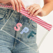 SPF Sequin Message Wristlet Transparent Clutch Bag