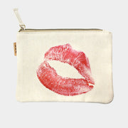 Lips Printed Cotton Canvas Eco Pouch Bag
