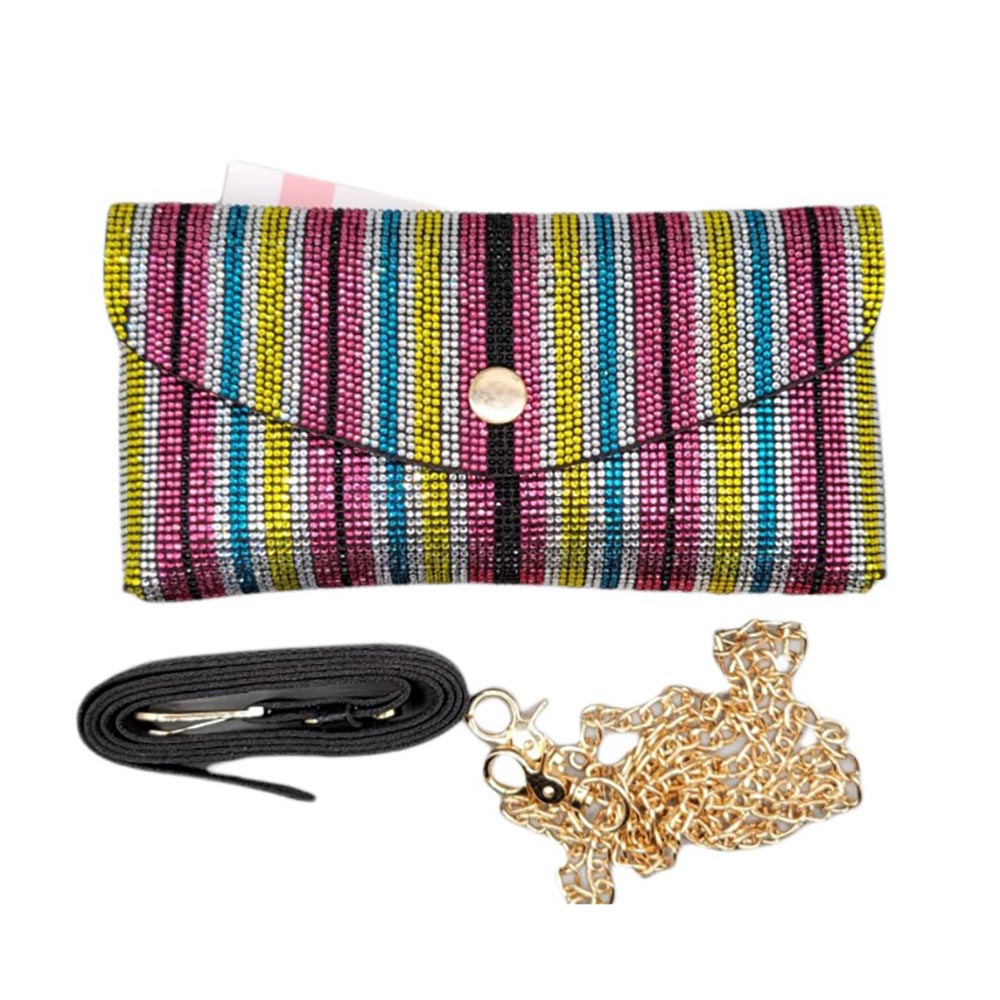 Rhinestone Pave Wallet on Chain Clutch / Fanny Pack / Belt / Crossbody Bag
