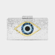 Glittered Evil Eye Clutch Crossbody Bag