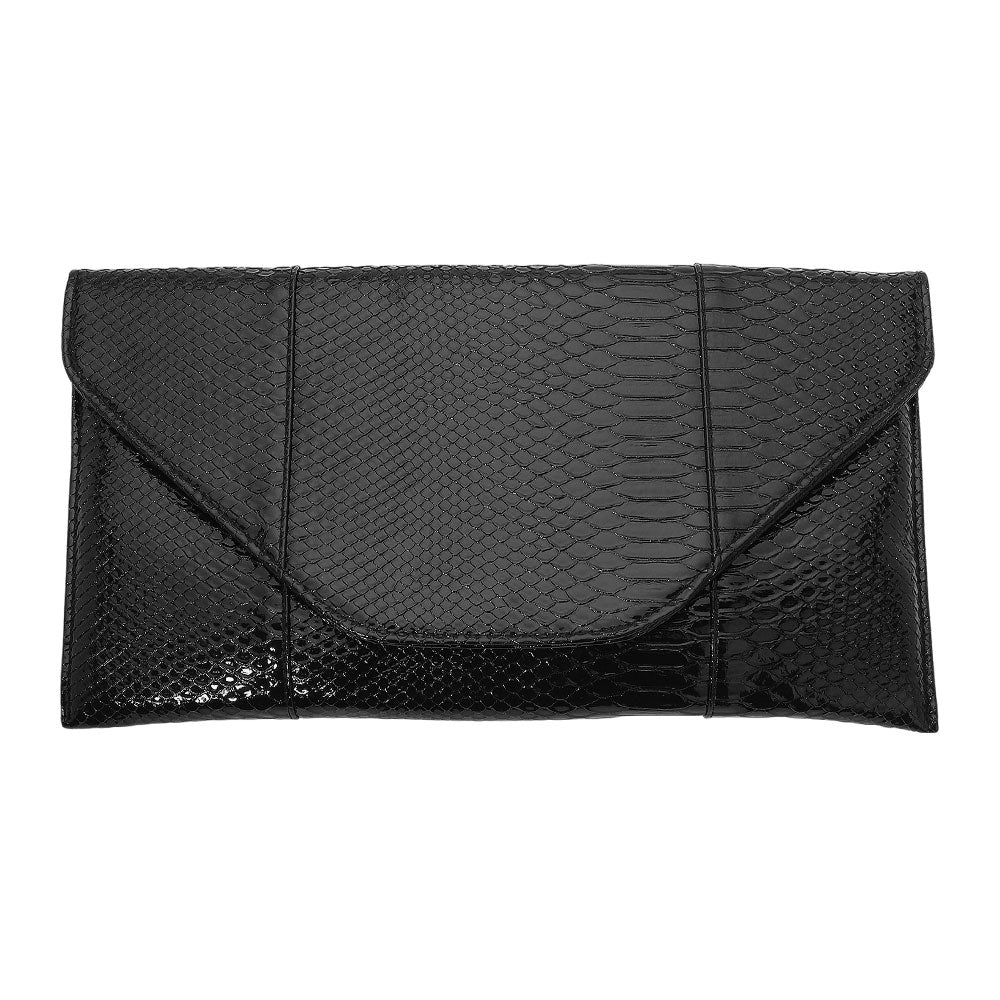 Snake Skin Patterned Envelope Clutch / Shoulder Bag