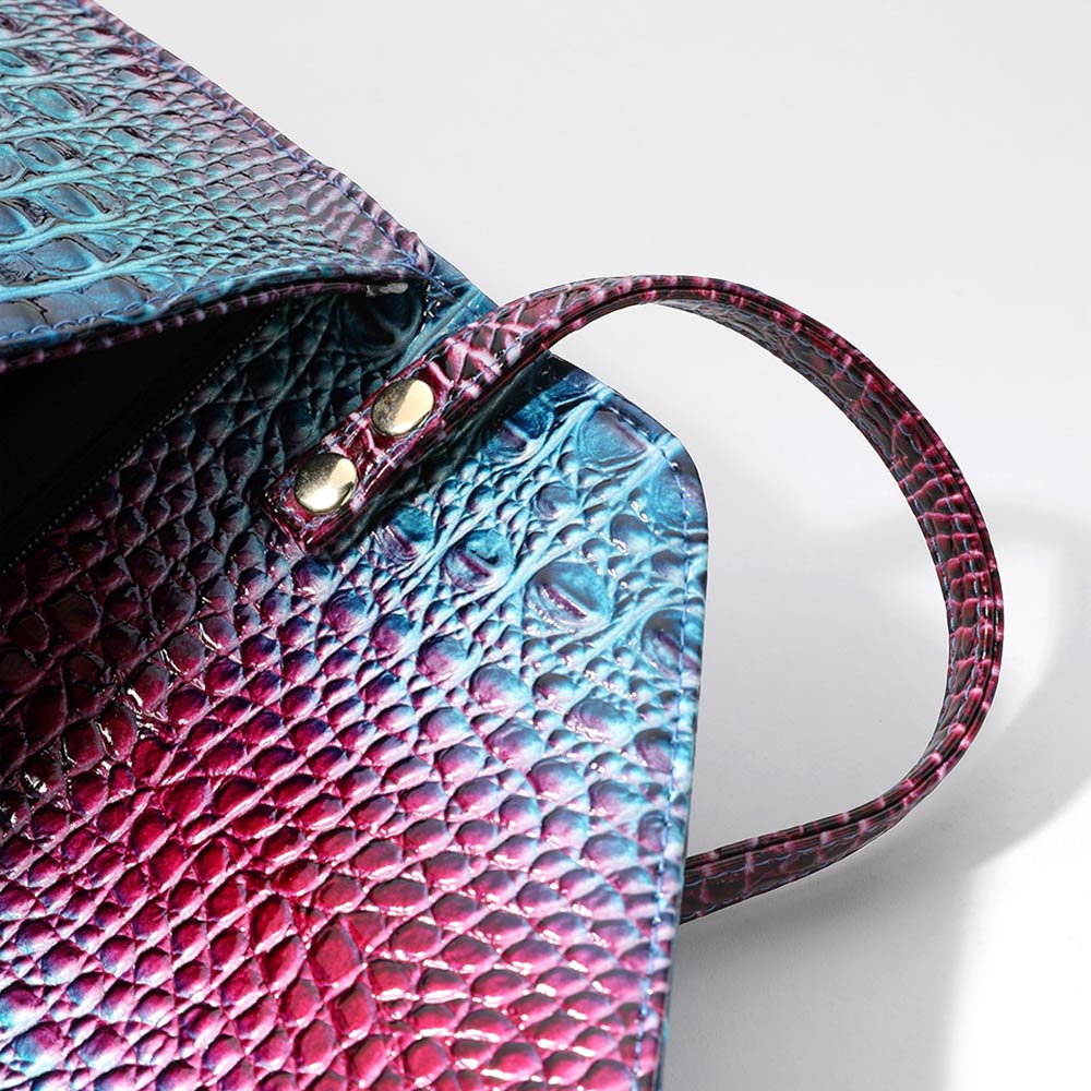 Snake Skin Patterned Envelope Clutch / Shoulder Bag