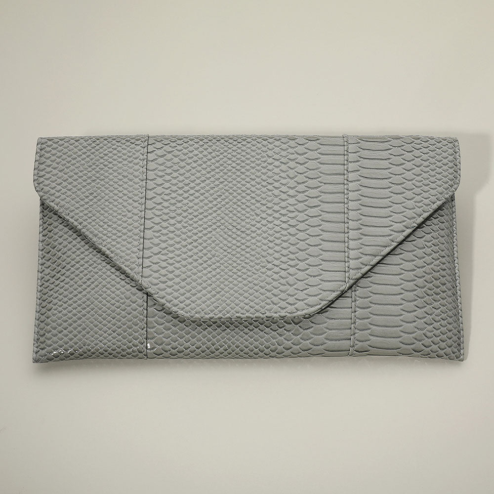 Snake Skin Patterned Envelope Clutch / Shoulder Bag