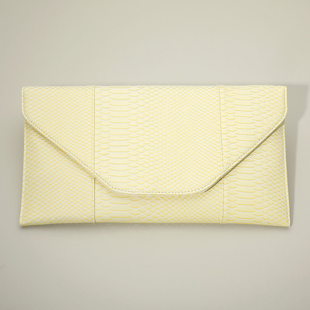 Snake Skin Patterned Envelope Clutch / Shoulder Bag
