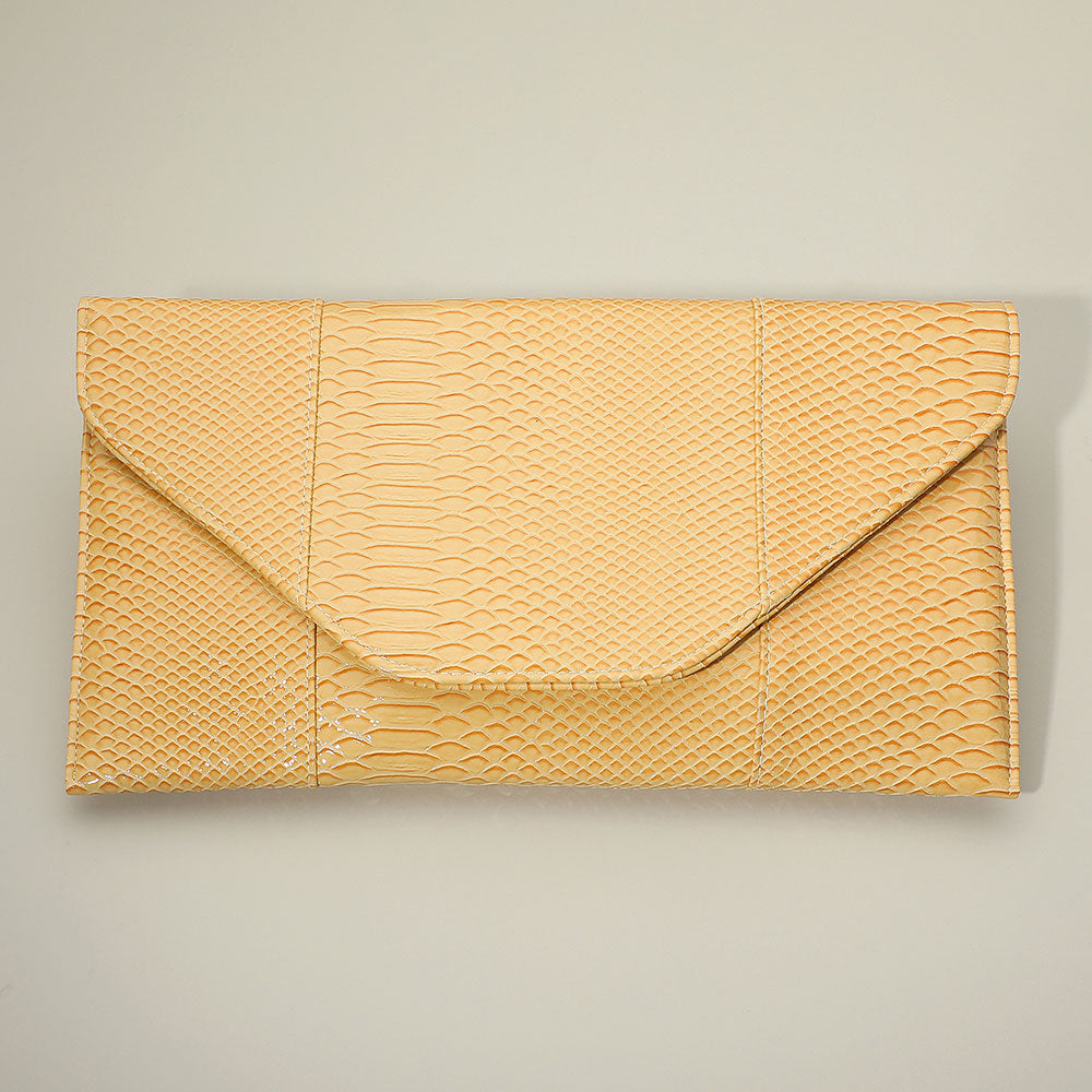 Snake Skin Patterned Envelope Clutch / Shoulder Bag