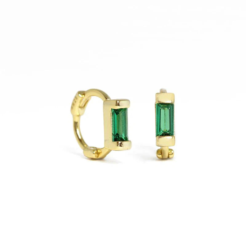 Color Zircon Earrings For Women 925 Sterling Silver Earrings Hoops Pendientes Plata Piercing Gold Jewelry