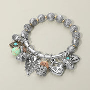 Boho Heart Decorative Beads Charm Beaded Stretch Bracelet