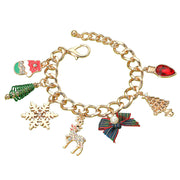 Christmas Tree Snowflake Pearl Bow Light Bulb Mitten Charm Bracelet