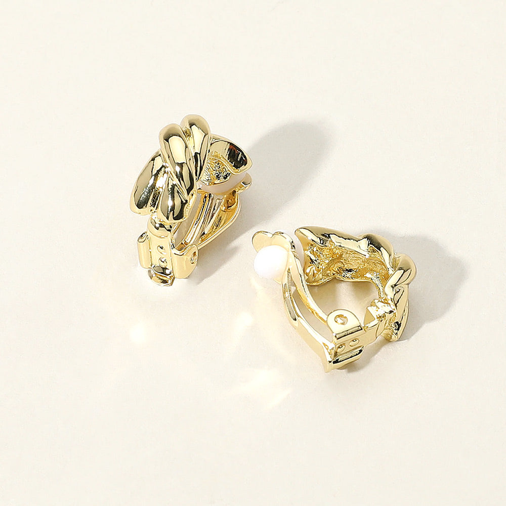 Twisted Metal Clip on Earrings