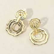 Multi Metal Circle Doorknocker Clip On Earrings