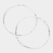 3.2 Inch Clip On Hoop Earrings