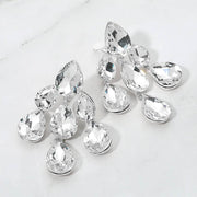 Teardrop Cluster Chandelier Evening Clip On Earrings