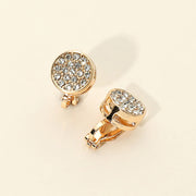 Crystal Cluster Round Clip On Earrings