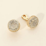 Crystal Round Medallion Clip On Earrings