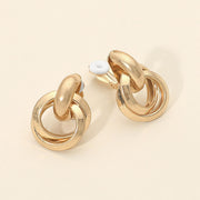 Metal Interlocking Door Knocker Clip On Earrings