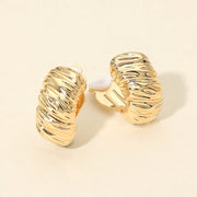 Bold Textured Metal Dome Clip On Earrnigs