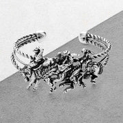 Metal Derby Riding Running Horse Cuff Bracelet