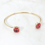 Faceted Round Stone Cluster Tip Cuff Bracelet