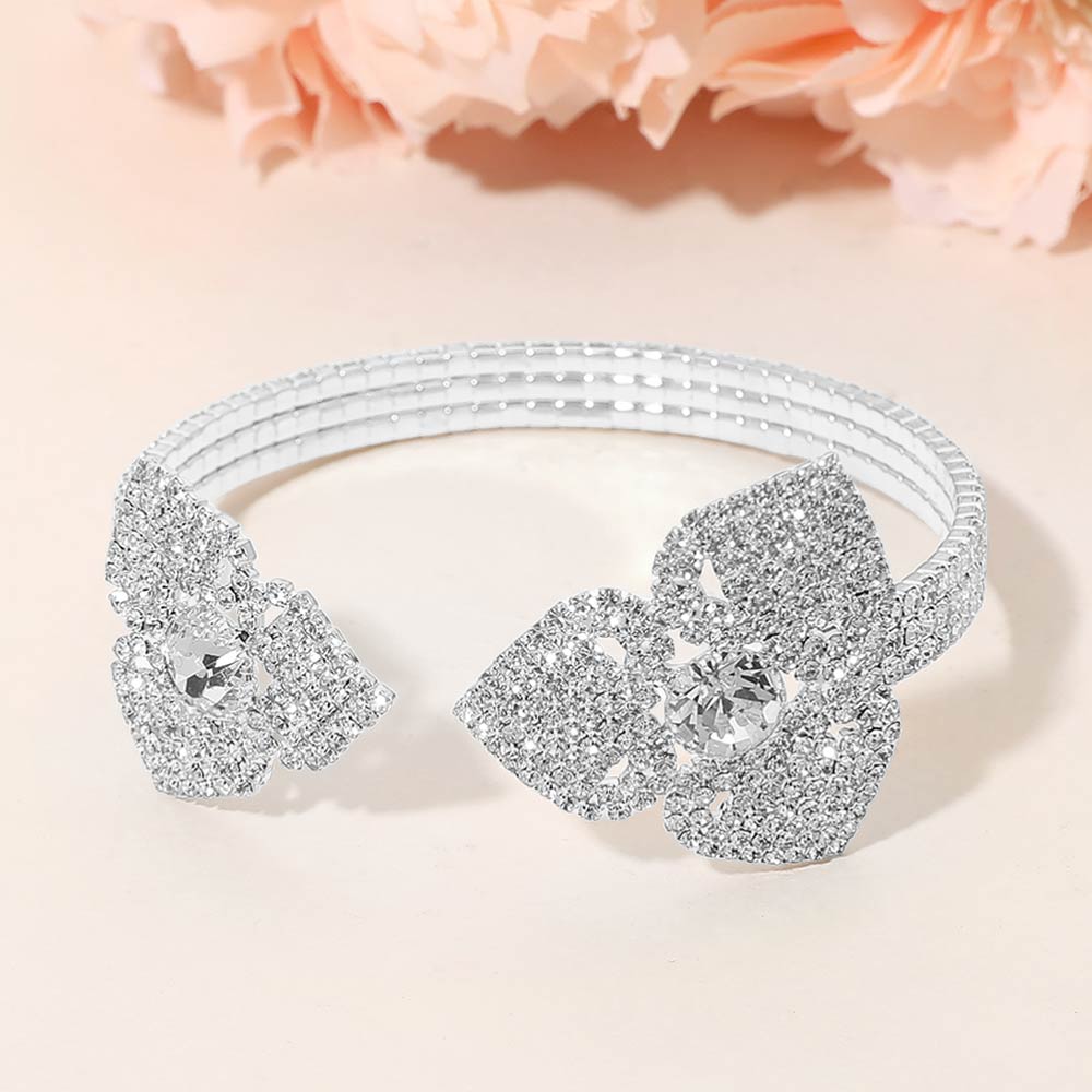 Rhinestone Pave Evening Cuff Bracelet