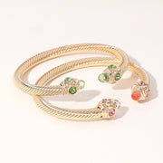 2PCS - Stone Tip Twisted Cuff Bracelet