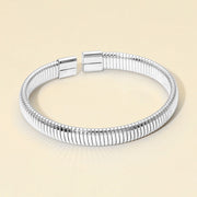 Ribbed Metal Cuff Bracelet
