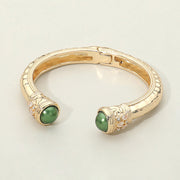 Pearl Tip Accent Hinged Cuff Bracelet