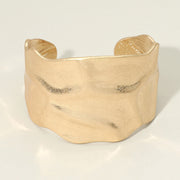 Wide Textured Metal Cuff Bracelet