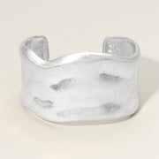 Wide Hammered Metal Cuff Bracelet