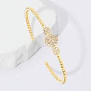 Stone Embellished Round Cuff Bracelet