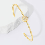 Stone Embellished Ball Cuff Bracelet