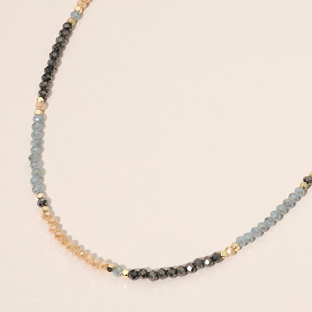 Faceted Beaded Choker Necklace