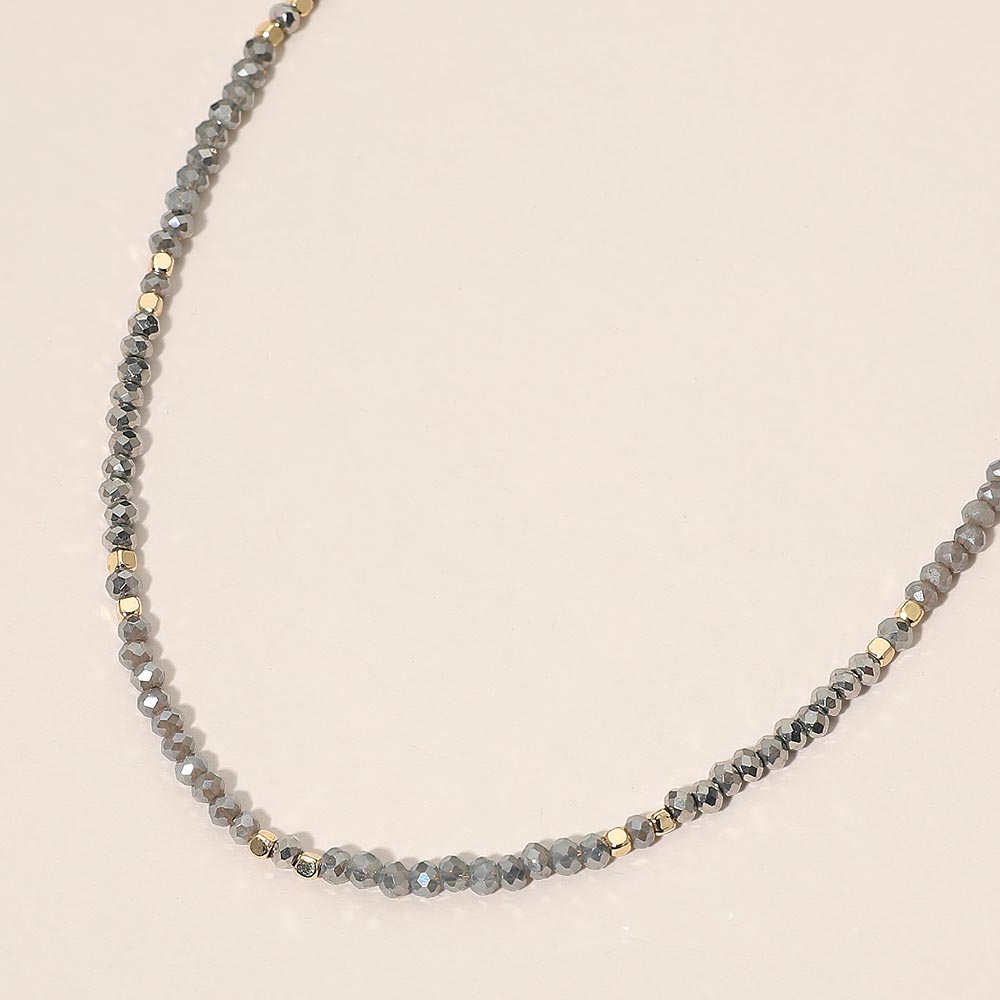 Faceted Beaded Choker Necklace