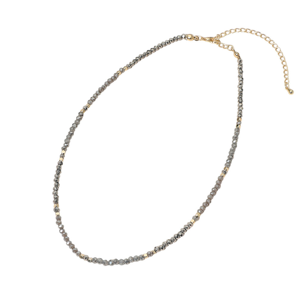 Faceted Beaded Choker Necklace