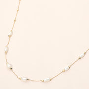 Minimal Pearl Station Choker Necklace