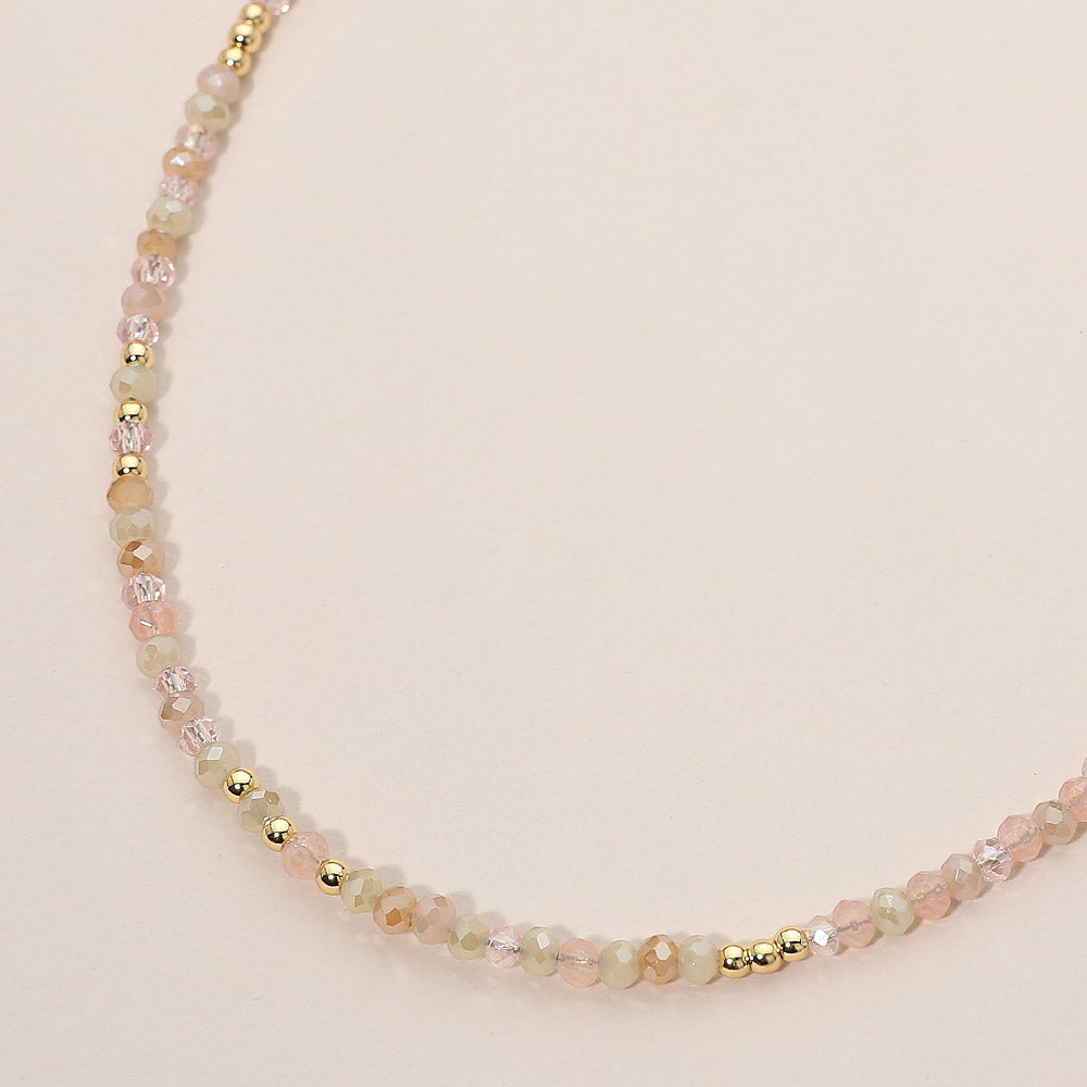 Faceted Beaded Choker Necklace