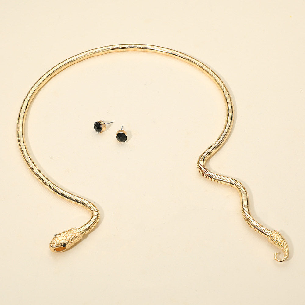 Snake Drop Choker Necklace