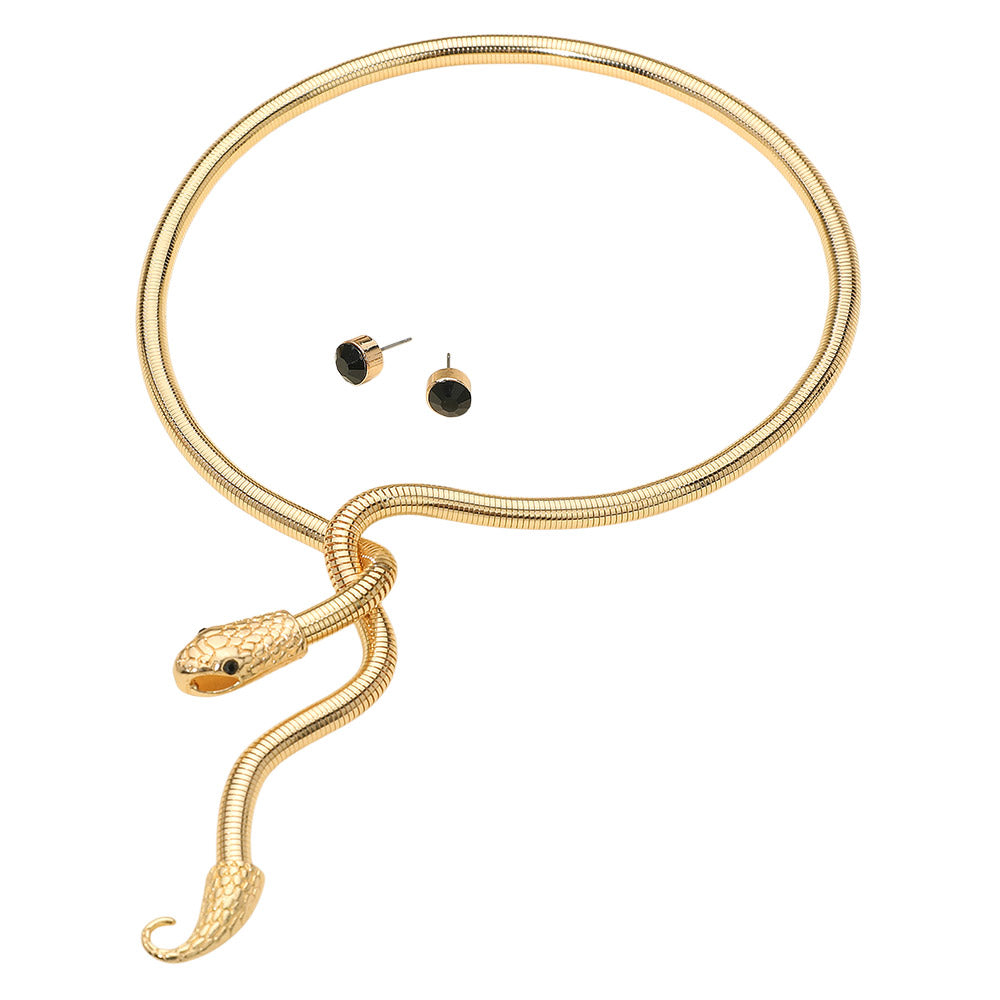 Snake Drop Choker Necklace