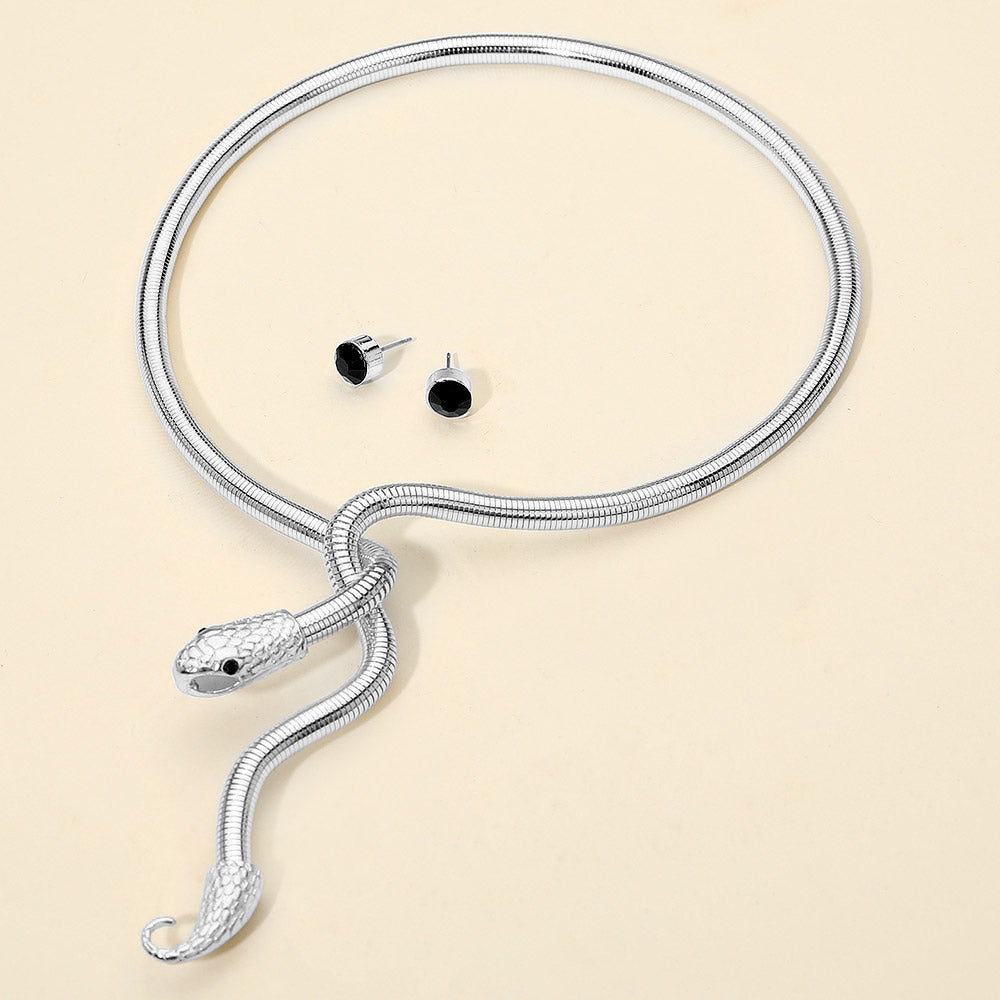 Snake Drop Choker Necklace