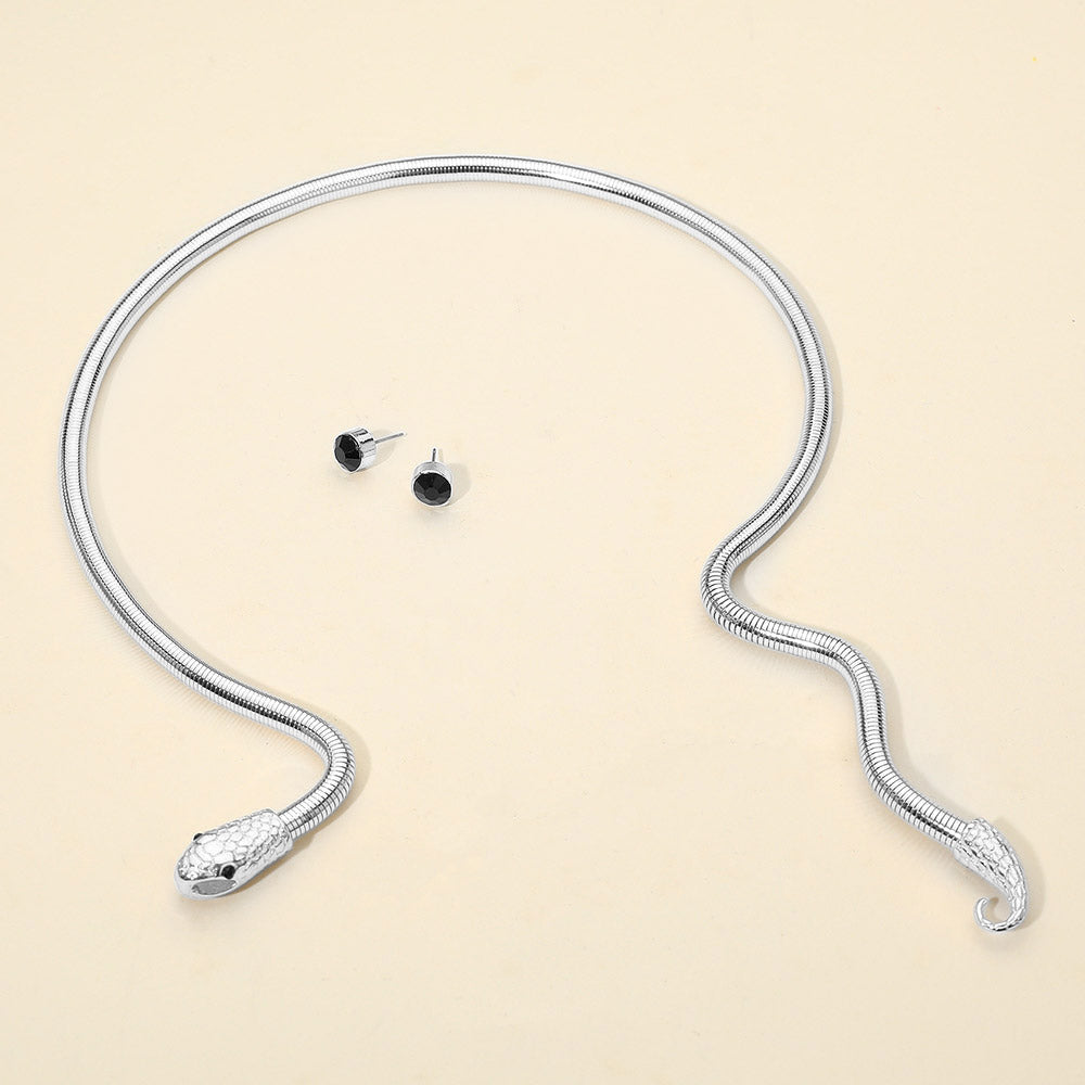 Snake Drop Choker Necklace