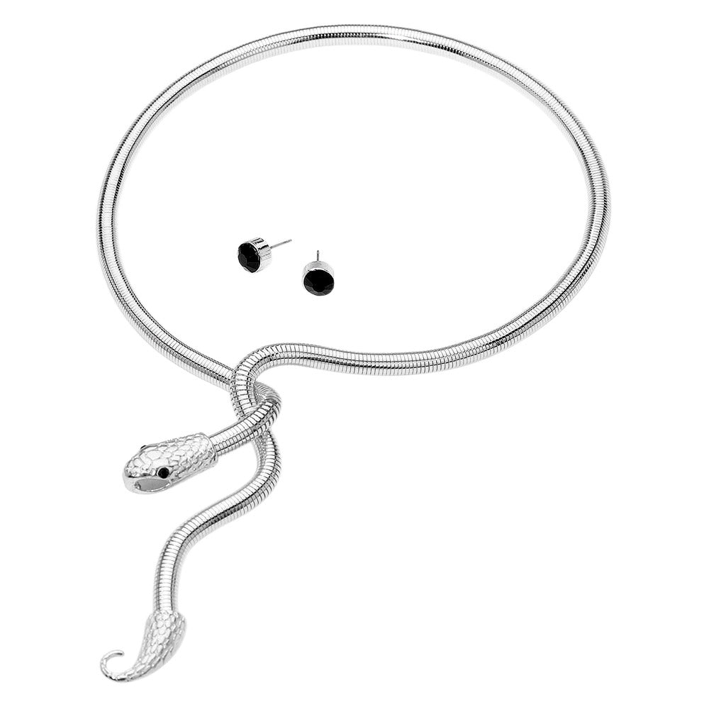 Snake Drop Choker Necklace