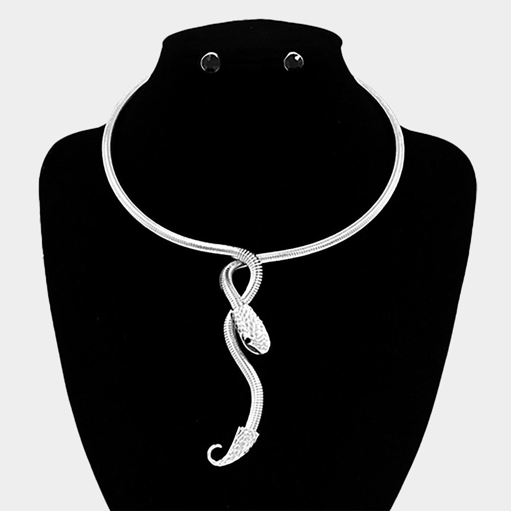 Snake Drop Choker Necklace