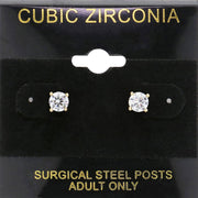 5mm Round CZ Stud Earrings