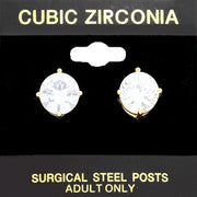 10mm Round CZ Stud Earrings