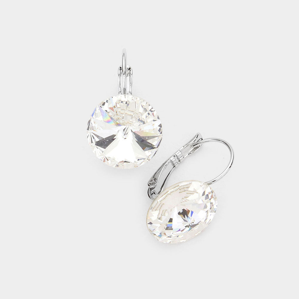 Genuine Crystal Lever Back Earrings