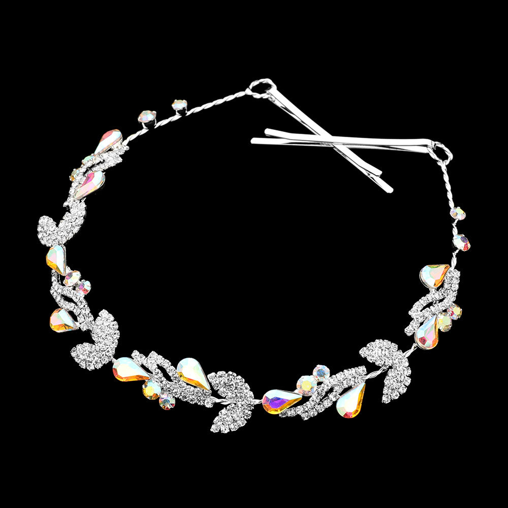 Teardrop Stone Cluster Vine Wrap Headpiece