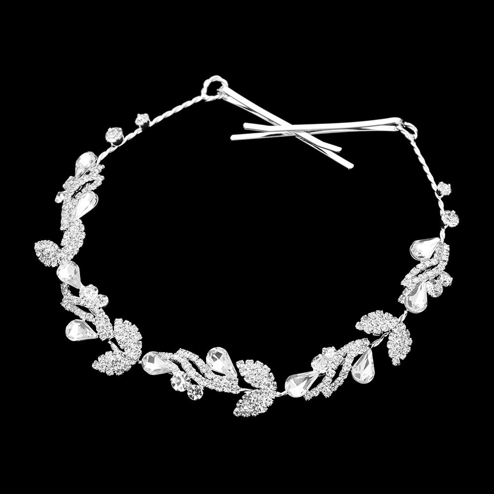 Teardrop Stone Cluster Vine Wrap Headpiece