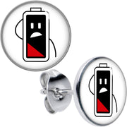 Battery Empty Stud Earrings by Onyx O